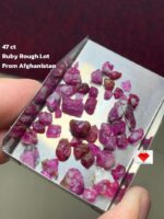 Compact Power: 47.00ct Afghan Ruby Rough Lot with Strong Color Shape Balance