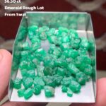 56.50 ct Emerald Rough Lot Swat – Natural Crystals with Solid Form