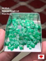 56.50 ct Emerald Rough Lot Swat – Natural Crystals with Solid Form