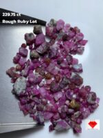 229.75ct Ruby Rough Lot – Natural Uncut Red Gemstones (14x10x8mm Avg.)