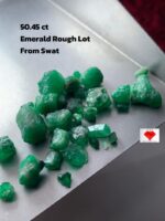 50.45ct Swat Emerald Rough Lot – Deep Green Crystals in 10x8x8 mm Size