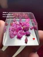 Power in Raw Form: 39.80ct Afghan Ruby Rough Lot Overview