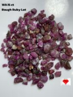 169.15ct Ruby Rough Lot – Natural Uncut Red Gemstones (11x9x6mm Avg.)