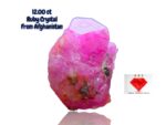 12.00ct Afghan Ruby Crystal – Exceptional Size & Natural Red Beauty (14.37 x 10.22 x 9.00mm)