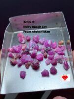 32.65ct Afghan Ruby Rough Lot – Premium Natural Crystals (Avg. Size: 10.38×6.23×5.47 mm)