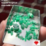 A 27.35 ct Rough Emerald Lot from Swat: 10.25 × 8.57 × 6.35 mm