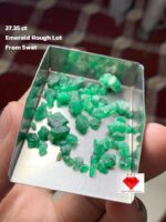 A 27.35 ct Rough Emerald Lot from Swat: 10.25 × 8.57 × 6.35 mm