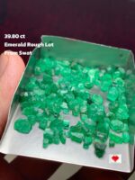 Swat Emerald Rough Lot: Natural Untreated Green Crystals (39.80ct)