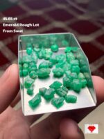 45.65 ct Emerald Rough Lot Swat – Compact Natural Crystals with Deep Green