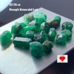 27.79ct Rough Emerald Lot: Tiny Natural Crystals with Bright Color (9x5x3mm Avg)