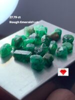 27.79ct Rough Emerald Lot: Tiny Natural Crystals with Bright Color (9x5x3mm Avg)