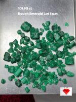 101.90ct Swat Emerald Rough Lot (11x9x7mm): Untouched Natural Green Gems from Pakistan