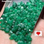 71.95ct Swat Emerald Rough Lot (8x6x6mm): Natural Green Crystals for Cutting, Jewelry, or Collection