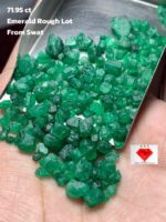 71.95ct Swat Emerald Rough Lot (8x6x6mm): Natural Green Crystals for Cutting, Jewelry, or Collection