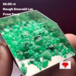 56.00ct Swat Emerald Rough Lot - Natural Uncut Gemstones