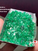Swat Emerald Rough Lot: Natural Untreated Green Crystals (49.20ct)