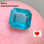0.374 ct Green Hauyne Gemstone: Rectangular Cut, Rare Afghan Gem