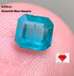 0.374 ct Green Hauyne Gemstone: Rectangular Cut, Rare Afghan Gem