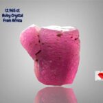 12.965ct African Ruby Crystal  Natural Red Corundum