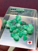 Raw Elegance: 39.35 ct Swat Emerald Rough (9.52 × 8.10 × 6.19 mm)