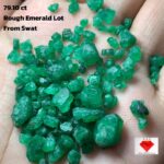 79.10ct Swat Emerald Rough Lot (13x9x6mm): Natural Untreated Crystals from Pakistan’s Emerald Mines