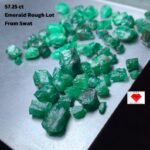 57.25ct Swat Emerald Rough Lot – Rich Green Crystals (10x8x8 mm) from Pakistan