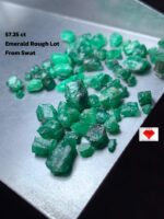57.25ct Swat Emerald Rough Lot – Rich Green Crystals (10x8x8 mm) from Pakistan
