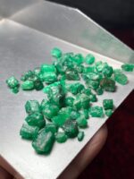 57.25ct Swat Emerald Rough Lot – Rich Green Crystals (10x8x8 mm) from Pakistan - Image 2