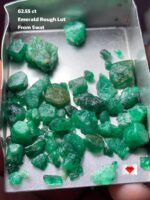 62.55ct Swat Emerald Rough Lot – Striking Green Crystals (10x10x8 mm) for Cutting or Collection
