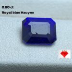 0.80 ct Royal Blue Hauyne Gemstone: Emerald Cut