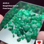 Raw Wealth in Green: 46.69ct Swat Emerald Rough Lot for Collectors & Cutters