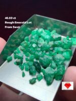Raw Wealth in Green: 46.69ct Swat Emerald Rough Lot for Collectors & Cutters