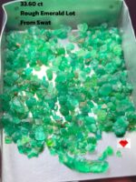 Natural Riches: 33.60ct Lot of Rough Swat Emeralds with Fine Green Color