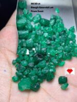 66.50ct Swat Emerald Rough Lot (8x8x6mm): Small-Sized Natural Crystals with Vivid Green Color