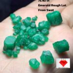 75.40ct Swat Emerald Rough Lot (11x11x10mm): Large Natural Crystals with Rich Green Color