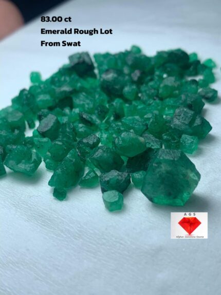 83.00ct Swat Emerald Rough Lot (10x9x4mm): Natural Green Crystals Ideal for Cutting or Collecting