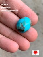 20.78ct Afghan Turquoise Cabochon: Balanced Beauty with Natural Charm