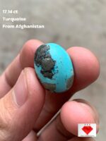 17.14ct Afghan Turquoise Cabochon: A Refined Gem with Balanced Beauty