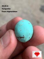 Afghan Turquoise Cabochon Gemstone: 20.42 ct, Vivid Blue