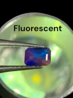 Rare 0.240 ct Flurorescent Blue Hauyne - Emerald Cut - Image 2