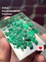 41.55ct Swat Emerald Rough Lot – A Majestic Creation of Nature