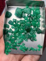 55.05ct Swat Emerald Rough Lot (11x8x9mm): Natural Untreated Crystals with Rich Green Color - Image 4