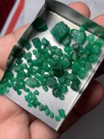 55.05ct Swat Emerald Rough Lot (11x8x9mm): Natural Untreated Crystals with Rich Green Color - Image 6