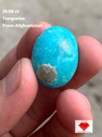25.58ct Afghan Turquoise Cabochon: Striking Size with Graceful Proportions
