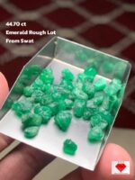 44.70 ct Emerald Rough Lot Swat – Natural Crystals with Broad Faces