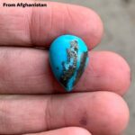 A 17.90-Carat Pear-Shaped Afghan Turquoise Cabochon — Elegance and Depth in One Gem