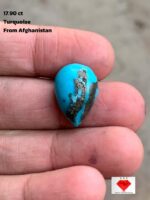 A 17.90-Carat Pear-Shaped Afghan Turquoise Cabochon — Elegance and Depth in One Gem