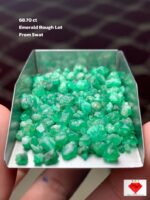 Balanced Brilliance: 68.70 ct Emerald Rough Lot from Swat Valley