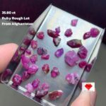 Natural Elegance: 35.80ct Afghan Ruby Rough Lot with Ideal Cutting Depth