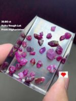 Natural Elegance: 35.80ct Afghan Ruby Rough Lot with Ideal Cutting Depth
